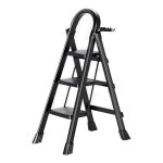 Seven comfort - escabeau 3 marches - pliant avec pdale antidrapante - 150kg chelle stable en acier ...