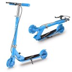 Trottinette enfant - foxsport - pliable - 2 roues clignotantes - frein � main - guidon ajustable de 3 ...