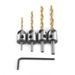 Fraise bois mche  bois foret conique hss acier  haute vitesse  bois asoir chanfreinage (4pcs 3 - ...