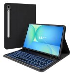 Fran�ais coque clavier pour samsung galaxy tab s10 fe + plus 13. 1 2025 clavier r�tro�clair� 7 couleurs ...