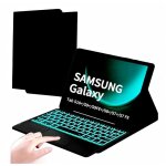 Franais tui avec clavier rtroclair pour samsung galaxy tab s9 fe + / s9 + / s8 + / s7 + / s7 fe ...