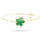 Freddy fj - 20017 bracelet fleur verte pour femme bracelet en acier inoxydable hypoallerg�nique