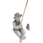 Frdric le petit pcheur davignon statue de pcheur pour jardin 38 cm polyrsine deux tons pierre