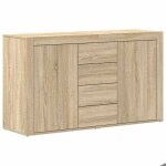 @french buffet bahut - top ventes - commode meuble de rangement ch�ne sonoma 120 x 36 x 69cm - bois ding�nieri ...