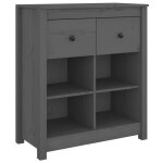 @french buffet bahut - top ventes - commode meuble de rangement gris 70 x 35 x 80cm - bois massif de ...