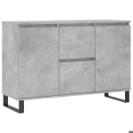 @french buffet bahut - top ventes - commode meuble de rangement gris b�ton 1015 x 35 x 70cm - bois ding�nierie ...