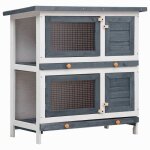 @french clapier dextérieur - pour 10 animau x - 4 portes gris - bois - maison lapin enclos 11731 @french clapier dextérieur - pour 10 animau x - 4 portes gris - bois - maison lapin enclos 11731
