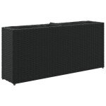 @french jardini�re avec 2 pots noir 90 x 20 x 40cm r�sine tress�e - bac � fleurs design simple 66669