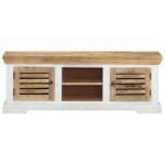@french meuble de rangement - top ventes - meuble tv 110x30x40cm bois massif de manguier 9988506