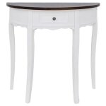 @french table console - top ventes - table dentre avec tiroir et dessus de table marron demi - ronde ...