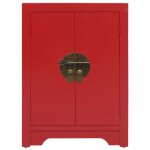 @french table de nuit / dappoint - top ventes - table de chevet rouge 38 x 28 x 52cm - bois de paulownia ...