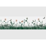 Frise murale auto - adh�sive - silhouette - herbe et papillon - vinyle 500x14 cm - multicolor