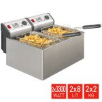 Fritel profi 4905 duo - friteuse professionnelle / double - 2x 8l - 2x 3300w - couvercle anti - poussi�re ...