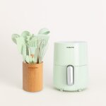 Friteuse  air - pack 1. 5 l - cran tactile - minuterie - vert pastel - 900w - set dustensiles de cuisine ...