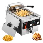 Friteuse commerciale 3000 w - vevor - friteuses  bain dhuile lectrique avec panier - en acier inox ...