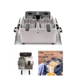 Friteuse double - inox - 3300w - 2x3l - température jusquà 190°c - 2 paniers à frire Friteuse double - inox - 3300w - 2x3l - température jusquà 190°c - 2 paniers à frire
