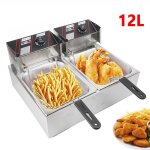 Friteuse electrique double cylindre 12l - friteuse electrique pour restaurant friteuse en acier inoxydable ... Friteuse electrique double cylindre 12l - friteuse electrique pour restaurant friteuse en acier inoxydable ...