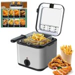Friteuse electrique 2. 5l friteuse 80 - 190? grande fen�tre transparente filtre m�tallique acier inoxydable ...