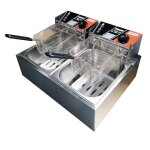 Friteuse �lectrique 2 cuves de 6 l 2500 w friteuse � huile en inox avec 2 paniers � frire temp�rature ...