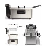 Friteuse lectrique - inox - 3l - 2000w - cuve amovible - thermostat rglable jusqu 190c