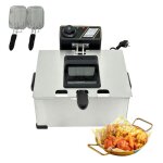 Friteuse �lectrique 5l 2000w acier inoxydable 3 paniers � friture protection contre la surchauffe lavable ...