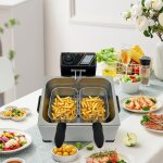 Friteuse lectrique 5l - 3 paniers  friture amovibles - 2000 w - doublure amovible en acier inoxydable ...