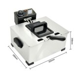 Friteuse �lectrique 5l inox avec thermostat r�glable et 3 paniers pour maison et cuisine professionnelle ...