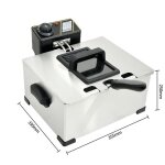 Friteuse lectrique - grande capacit de 5 l - 3 paniers  friture amovibles - 2000 w - doublure amovible ...