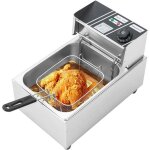 Friteuse electrique professionnelle en acier inoxydable 6l 2500w friteuse avec huile de cuisine 220v ...