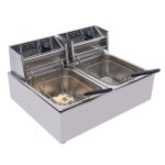 Friteuse lectrique professionnelle - double rservoir - 5000w - 60  c - 200  c temprature rglable ...