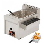 Friteuse  gaz commerciale professionnelle 8l friteuse lpg en acier inoxydable avec paniers et couvercle ...