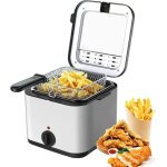 Friteuse � huile 2. 5l 1000w acier inoxydable fen�tre de visualisation plage de temp�rature 80 - 190 ...
