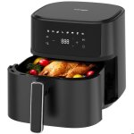 Friteuse sans huile 1700w avec 8 programmes - 6. 5l - 625a ecran tactile recettes minuterie noire
