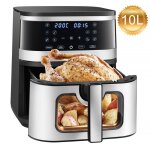 Friteuse sans huile 1900w 10l?air fryer 8 en 1 avec fenêtre de visualisation écran tactile led?avec accessoire ... Friteuse sans huile 1900w 10l?air fryer 8 en 1 avec fenêtre de visualisation écran tactile led?avec accessoire ...