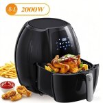 Friteuse sans huile 2000w friteuse � air 8 programmes pr�d�finis80 - 200�c - �cran tactile - boutons ...