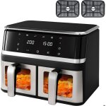 Friteuse sans huile - airfryer - capacit� 10l (2x45l double cuves amovibles) - 6 programmes de cuisson ...