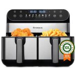 Friteuse sans huile sinaopus 920 ? airfryer à double cuve 10l avec Écran tactile ? 8 programmes ? 2400w ... Friteuse sans huile sinaopus 920 ? airfryer à double cuve 10l avec Écran tactile ? 8 programmes ? 2400w ...