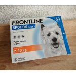 Frontline spot on chien - anti puces anti - tiques & poux broyeurs - pour petit chien 2  10 kg - 6 pipettes ...