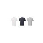 Fruit of the loom lot de 3 t - shirts manches courtes col rond uni joe gris blanc bleu homme