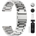 Fullmosa bracelet de montre en acier inoxbracelet de remplacement pour montre connecte 22mm argent