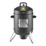 Fumoir � charbon 4064 mm - vevor - barbecue � charbon de bois vertical en acier rev�tu - avec 2 grilles ...