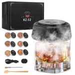 Fumoir whisky7 led kit fumoir cocktail avec 6puces de bois lectrique fumage smoker whiskey usb - c saturn ...