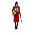 Fun shack d�guisement chevalier femme m�di�val rouge - robe � capuche ceinture et bouclier