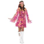 Fun shack dguisement hippie femme costume annes 70 robe vintage tenue rtro idal pour ftes