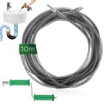 Furet deboucheur canalisation 10m�10mm spirale de nettoyage de canalisations avec adaptateurs �lectriques ...