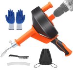 Furet dboucheur canalisation [10m] - avec gants et brosse en acier pour tuyaux en pvc - spirale de nettoyage ...