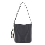 Furla sac � �paule bandouli�re gris fonc� en cuir pour femme - roxie bucket bag s urban gray 332236