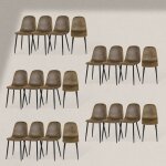 Furniturer lot de 20 chaises de salle � manger en simili suede scandinave vintage r�tro pour cuisine ...