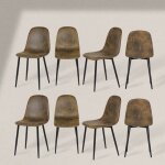 Furniturer lot de 8 chaises de salle � manger en simili suede scandinave vintage r�tro pour cuisine salle ...