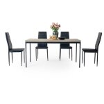 Furniturer table de r�union table de conf�rence pour 4 � 6 plateau en bois �pais avec cadre en m�tal ...